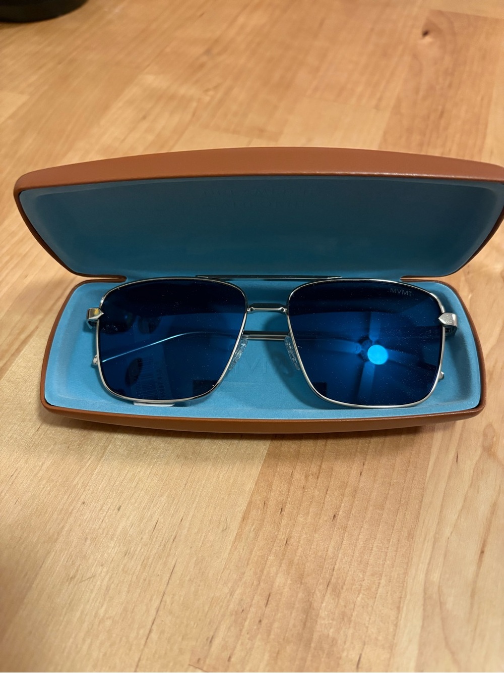 Horizon Square Aviator Blue Lens Sunglasses